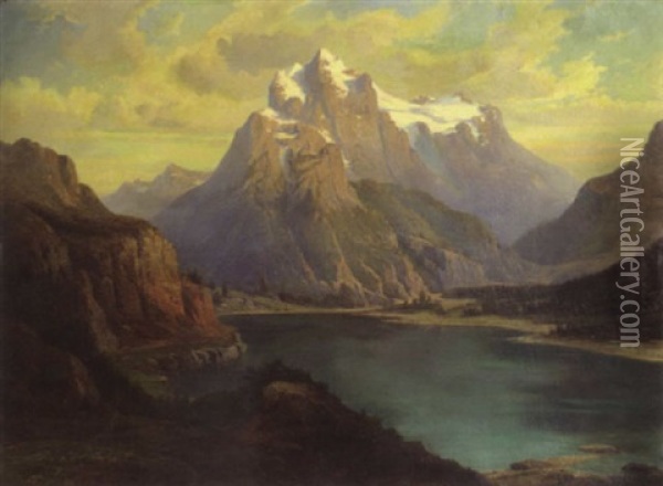 Mt. Mcdonell - Glacier Park Oil Painting - Samuel Colman
