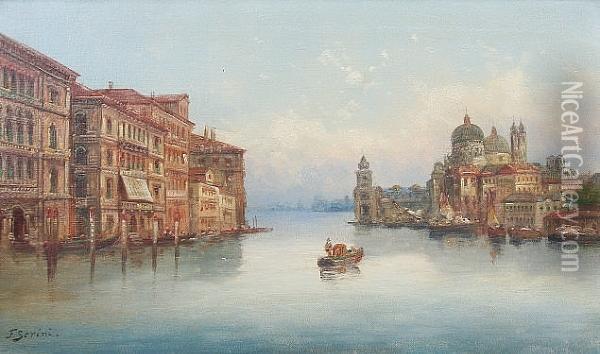 View Of Venice With The Doge's Palace Oil Painting - F. Serini