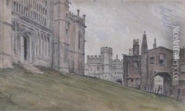 The West End Of St. Georges Chapel, Windsor Oil Painting - Dr. William Crotch