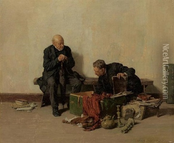 Scouting The Trunk Oil Painting - Louis Charles Moeller