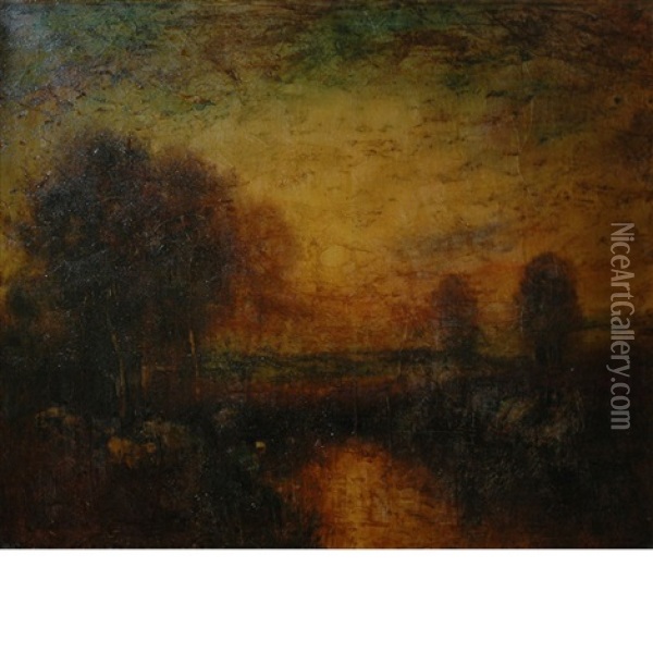 Sunset Oil Painting - Hirsto Yonchev-Kriskaretz