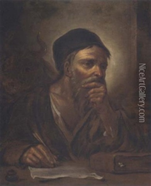 Saint Matthew Oil Painting - Giacomo Ceruti