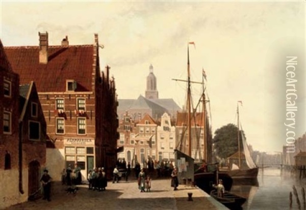 Summer In Alkmaar Oil Painting - John Frederik Hulk the Younger