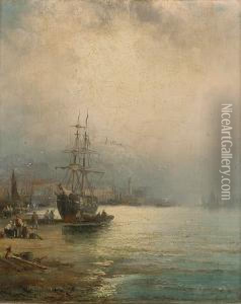 'low Tide - Scarborough'; 'rye - Sussex' Oil Painting - Hubert Thornley