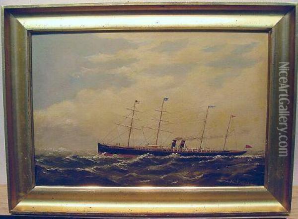 The Steamship 'arizona' Oil Painting - Max Fabian