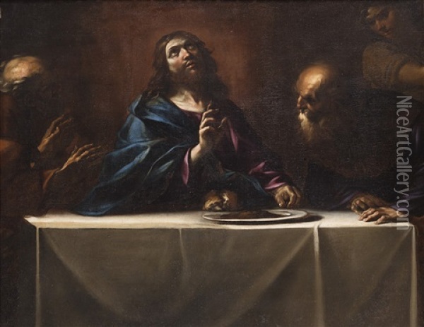 Cena In Emmaus Oil Painting - Giovanni Battista Beinaschi