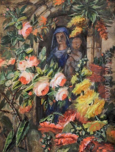 Peintre De Fleurs A Lyon Oil Painting - Jean-Pierre Lays
