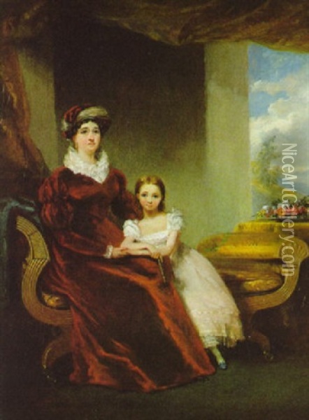Portrait Einer Dame Mit Ihrer Tochter Oil Painting - Thomas Lawrence