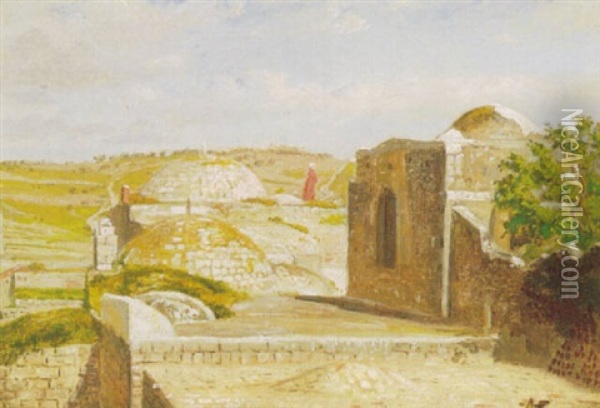 Parti Fra Palaestina Oil Painting - August Heinrich Georg Schiott