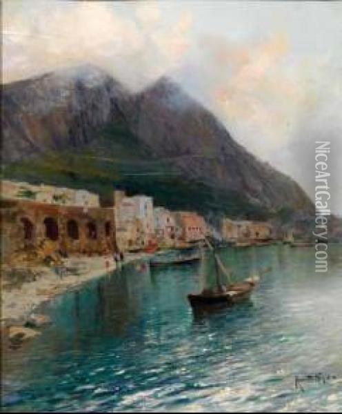 Costiera Amalfitana Oil Painting - Oscar Ricciardi