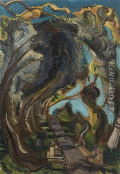 Le Pont Ares Oil Painting - Vladimir Davidovich Baranoff-Rossine