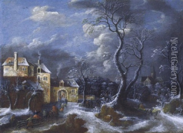 Winterlandschaft Oil Painting - Robert Griffier