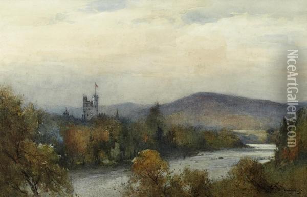 Balmoral Castle From The Dee Oil Painting - Thomas Bunting