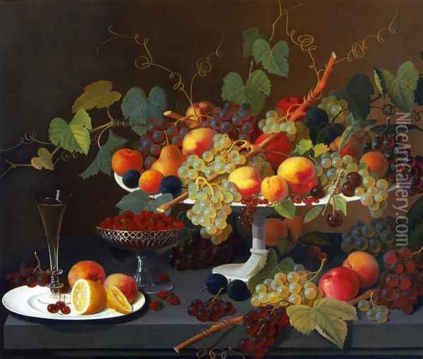 Still Life of Fruit I Oil Painting - Severin Roesen