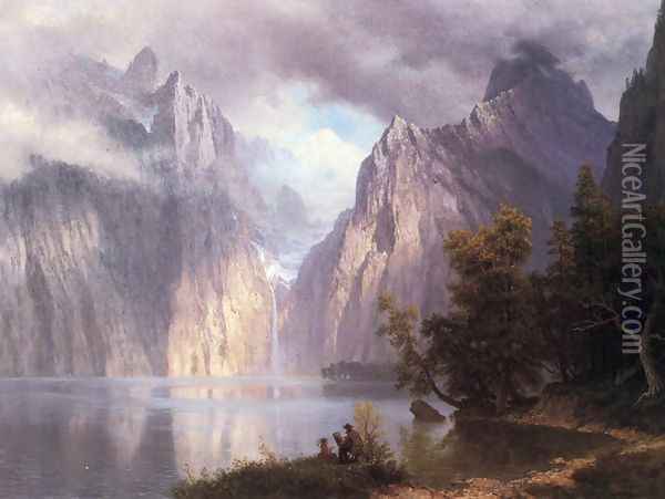 Scene In The Sierra Nevada Oil Painting - Albert Bierstadt
