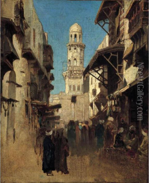 Via Che Conduce A Bab El Nasr Oil Painting - Alberto Pasini
