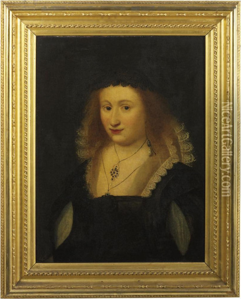 Portrait Of A Lady Oil Painting - George Jamesone