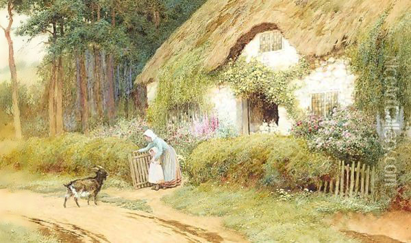 Cottage Garden In Summer Oil Painting - Arthur Claude Strachan