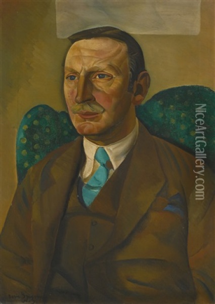 Portrait Of Raymond Henniker-heaton Oil Painting - Boris Dmitrievich Grigoriev