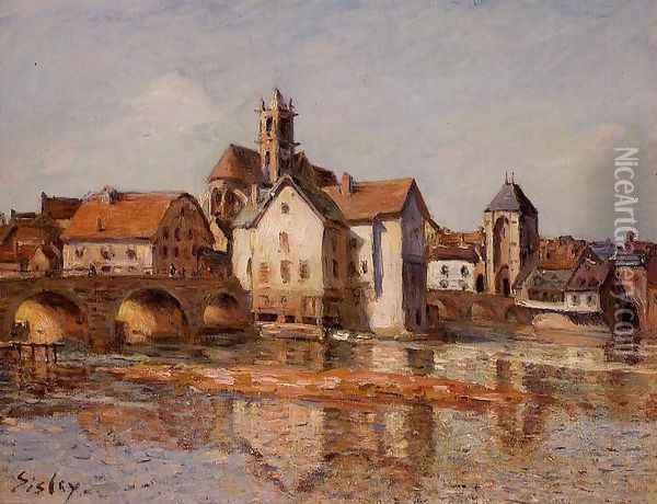 The Moret Bridge Oil Painting - Alfred Sisley