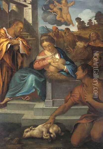 The Adoration of the Shepherds Oil Painting - Ludovico Carracci