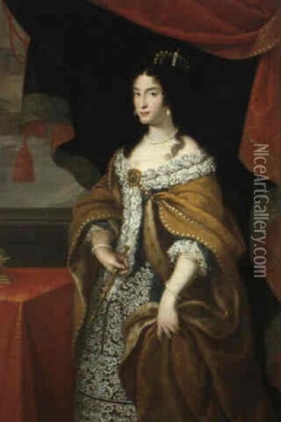 Bildnis Der Maria Luisa Von Orleans Als Regentin Oil Painting - Juan Carreno De Miranda