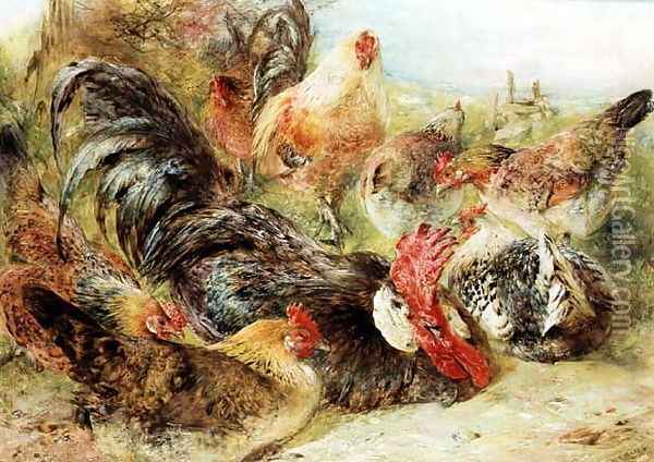Poultry Oil Painting - William Huggins