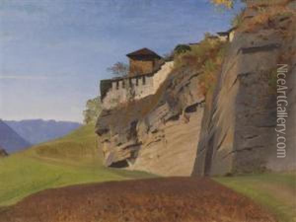 View Of The Richterhohe On Monchsberg In Salzburg Oil Painting - Anton Avlov Hlavacek /