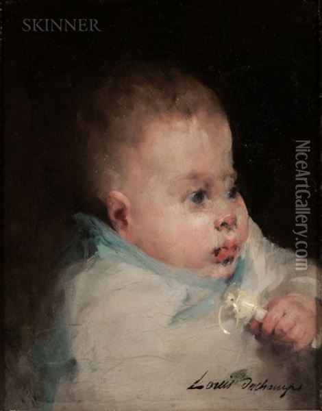 Portrait Of A Child Oil Painting - Louis Henri Deschamps