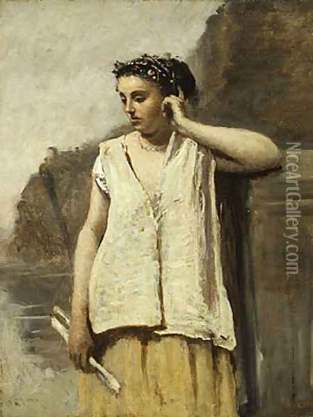 The Muse History ca 1865 Oil Painting - Jean-Baptiste-Camille Corot