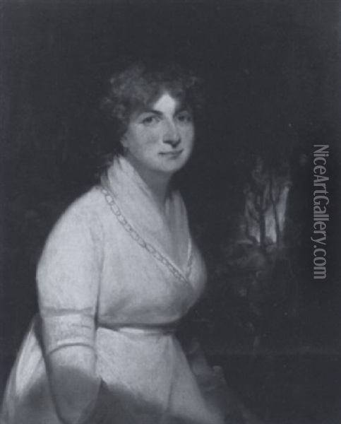 Portrait Of A Lady Oil Painting - Sir John Hoppner