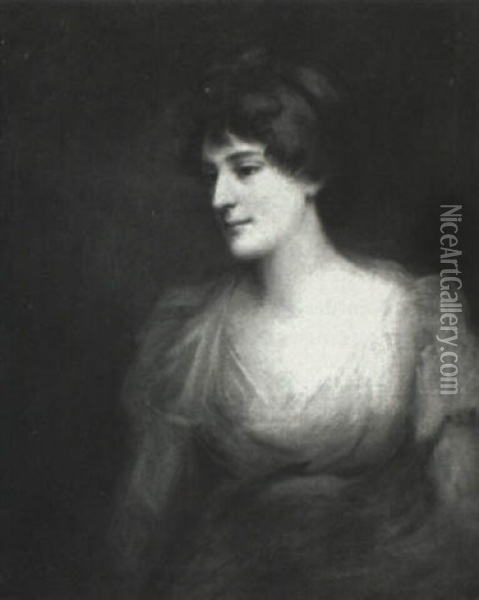 Portrait Of A Lady (mrs. Western?) Oil Painting - Sir John Hoppner