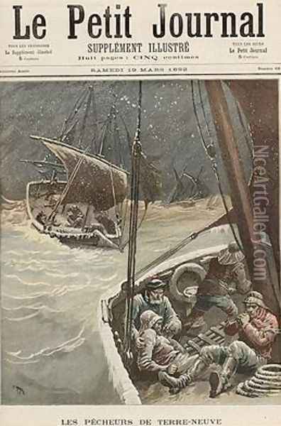 Newfoundland Fishermen from Le Petit Journal 19th March 1892 Oil Painting - Henri Meyer