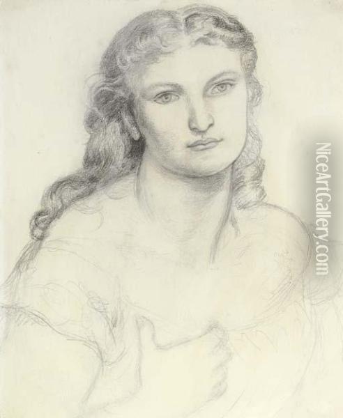 Study Of A Young Woman Oil Painting - Dante Gabriel Rossetti