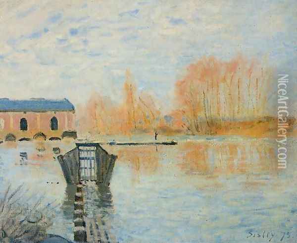 The Marly Machine and the Dam Oil Painting - Alfred Sisley
