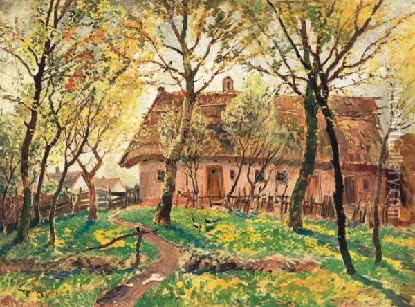 Spring Garden Oil Painting - Ignac Ujvary