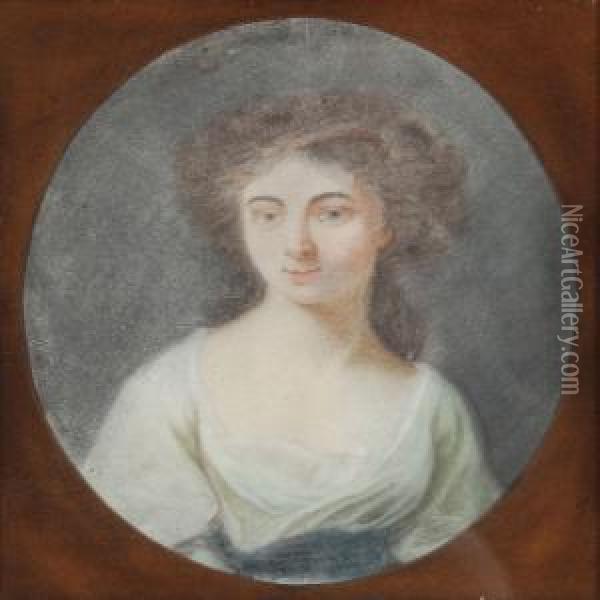Portrait Of Countess Reventlow Oil Painting - Jens Juel