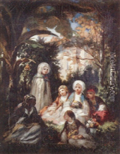 Les Enfants Du Pacha Oil Painting - Louis Devedeux