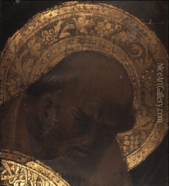 Head Of A Saint (st. Joseph?) Oil Painting - Giovani di Francesco Toscani