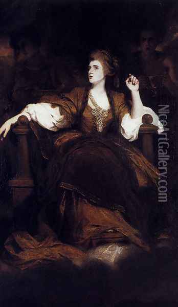 Portrait of Mrs. Siddons as the Tragic Muse 1784 Oil Painting - Sir Joshua Reynolds