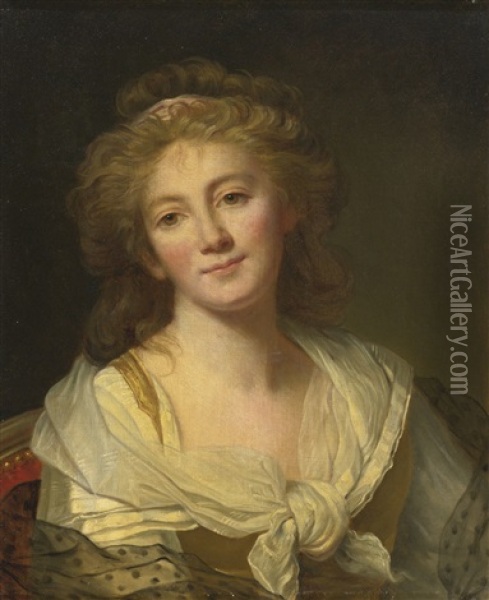 Self-portrait Of The Artist Oil Painting - Marie-Genevieve Bouliard