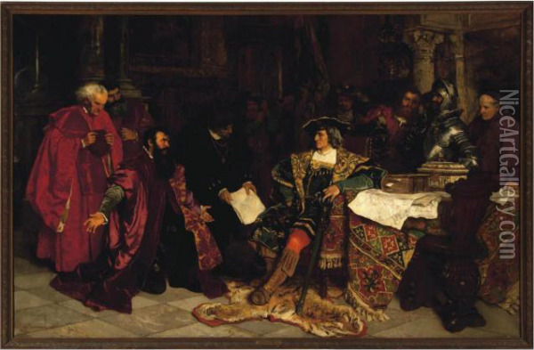 Emperor Maximilian At Verona Receiving The Venetian Ambassador Oil Painting - Carl Ludwig Friedrich Becker