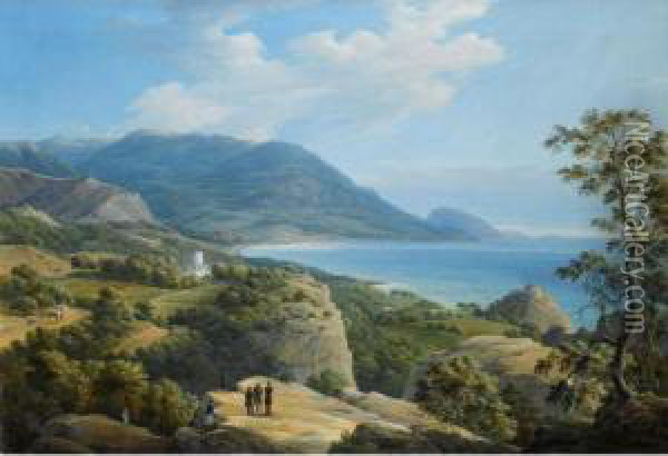 View Of Orianda On The Southern Shores Of The Crimea Oil Painting - Nikanor Grigorevich Chernetsov