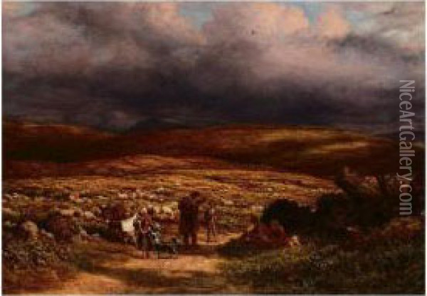 On The Moor Oil Painting - James Thomas Linnell