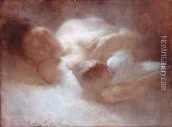 Maternity (Suffering) (2) Oil Painting - Eugene Carriere