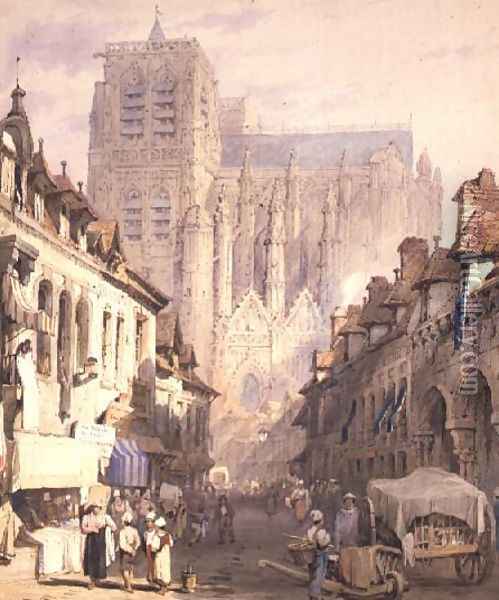 Church of St. Wolfram at Abbeville Oil Painting - Samuel Prout