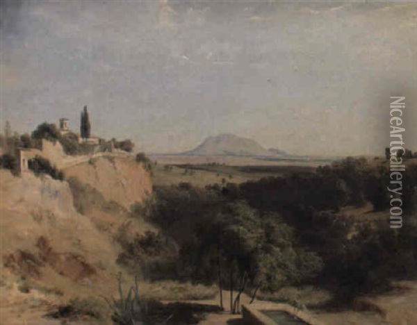 Civita Castellana, Blick Auf Die Campagna Und Den Monte Soracte Oil Painting - Carl Blechen
