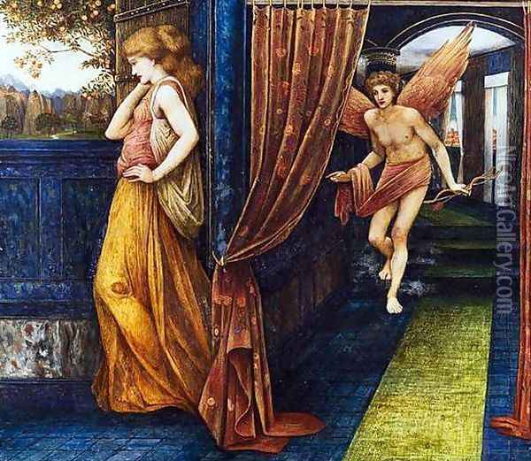 Cupid and Psyche Oil Painting - John Roddam Spencer Stanhope