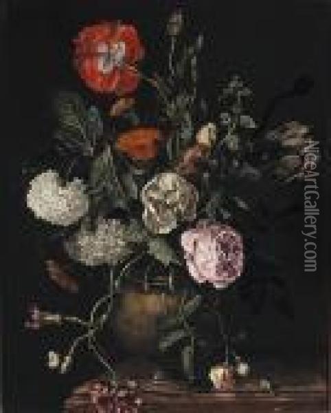 A Still Life With Flowers Oil Painting - Georgius Jacobus J. Van Os