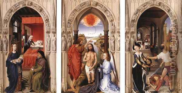 St John Altarpiece Oil Painting - Rogier van der Weyden